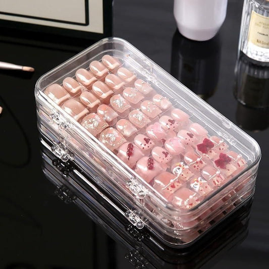 3 Fold Transparent Nail Organizer Case