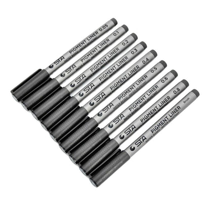 9 Sizes Fine Tip Permanent Marker Pen Sketch Drawing Signature Writing Pen Office School Stationery Crafts