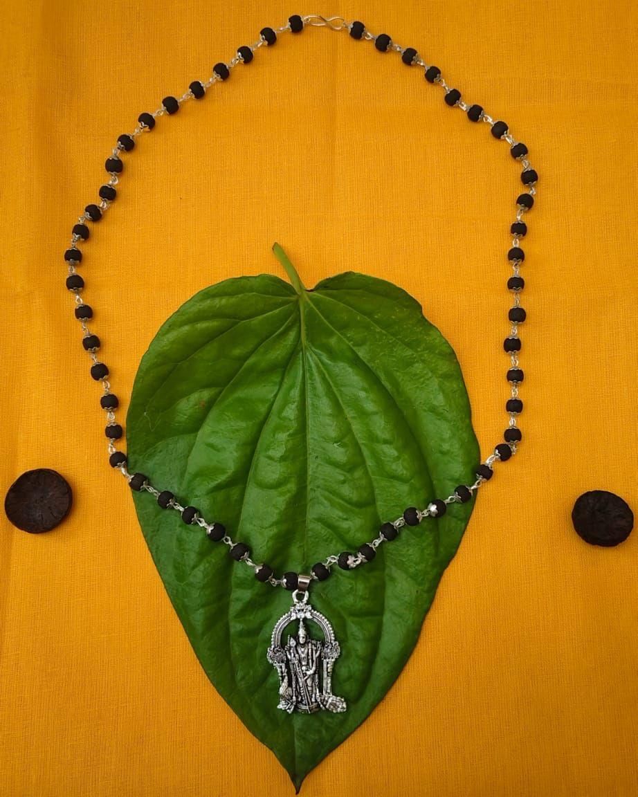Karungali Mala With Murgan Locket Jewellery