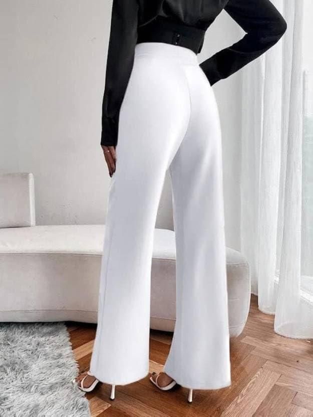 Women's Nontransparent Fabric Classic-Stylish Pant White Women Western