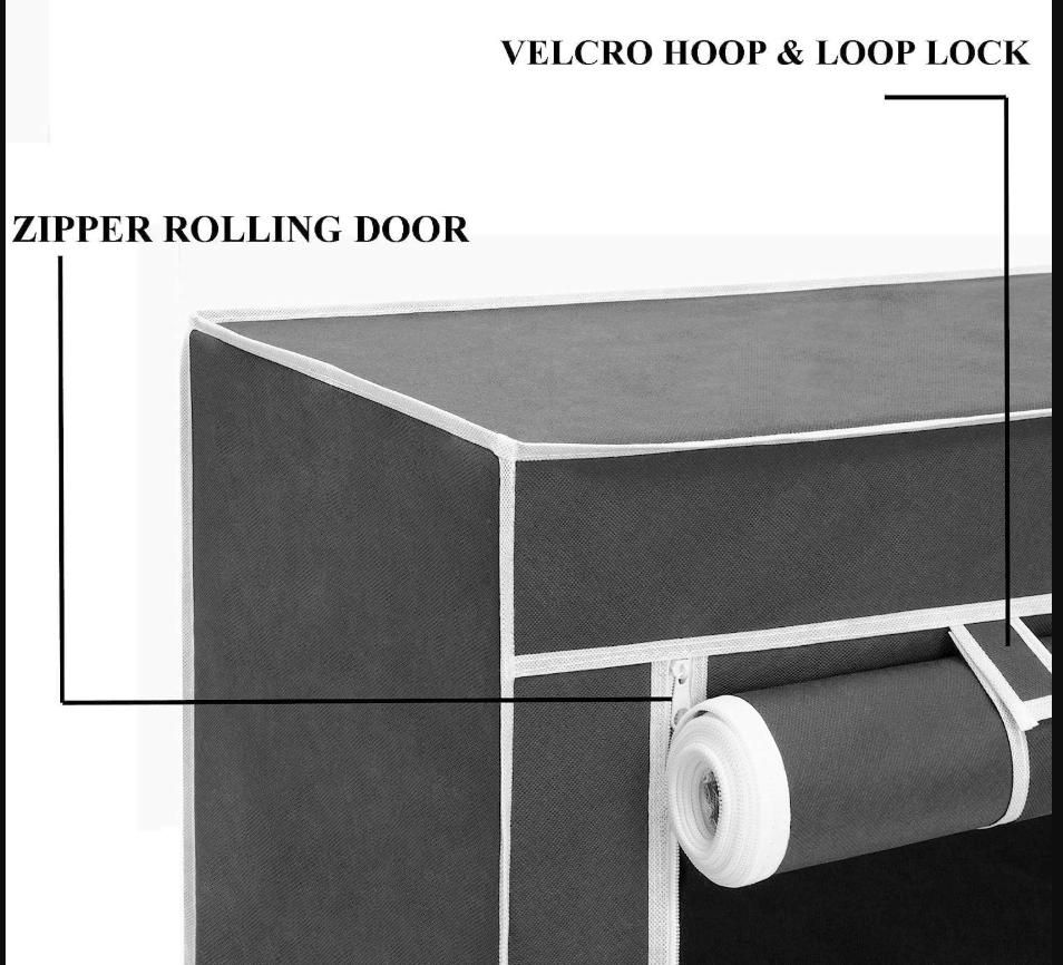 4 Rack Collapsible Wardrobe Cabinet and Shoe Rack