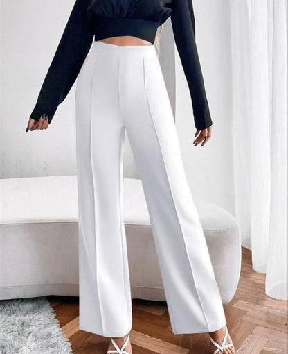 Women's Nontransparent Fabric Classic-Stylish Pant White Women Western