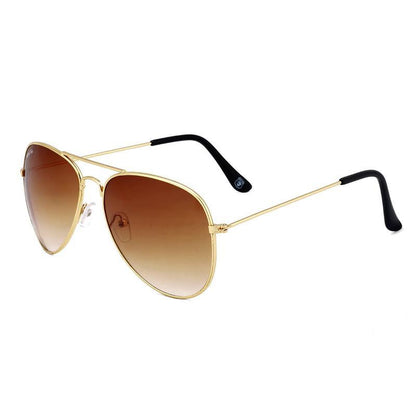 Unisex Brown Golden Aviator Sunglass Accessories