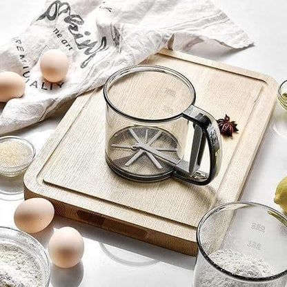 Semi Automatic Flour Sieve Hand Helder Sifter Cup Filter
