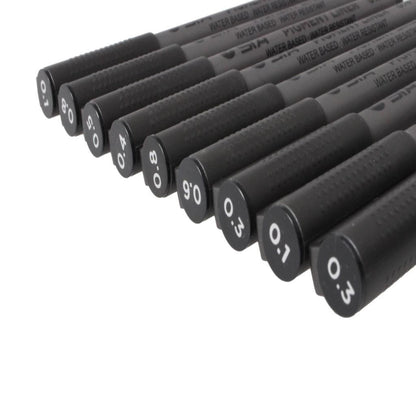 9 Sizes Fine Tip Permanent Marker Pen Sketch Drawing Signature Writing Pen Office School Stationery Crafts