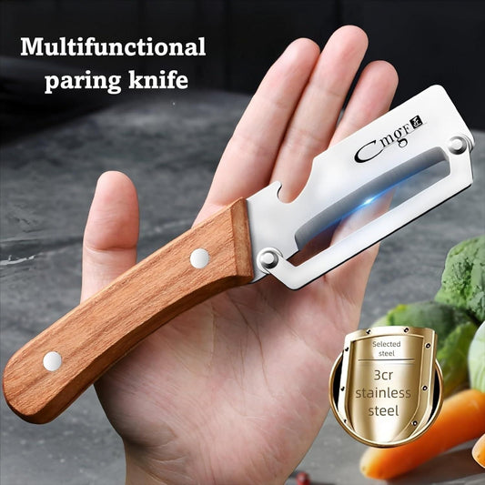 Kitchen Peeler with Wooden Handle & Bottle Opener Home Essentials