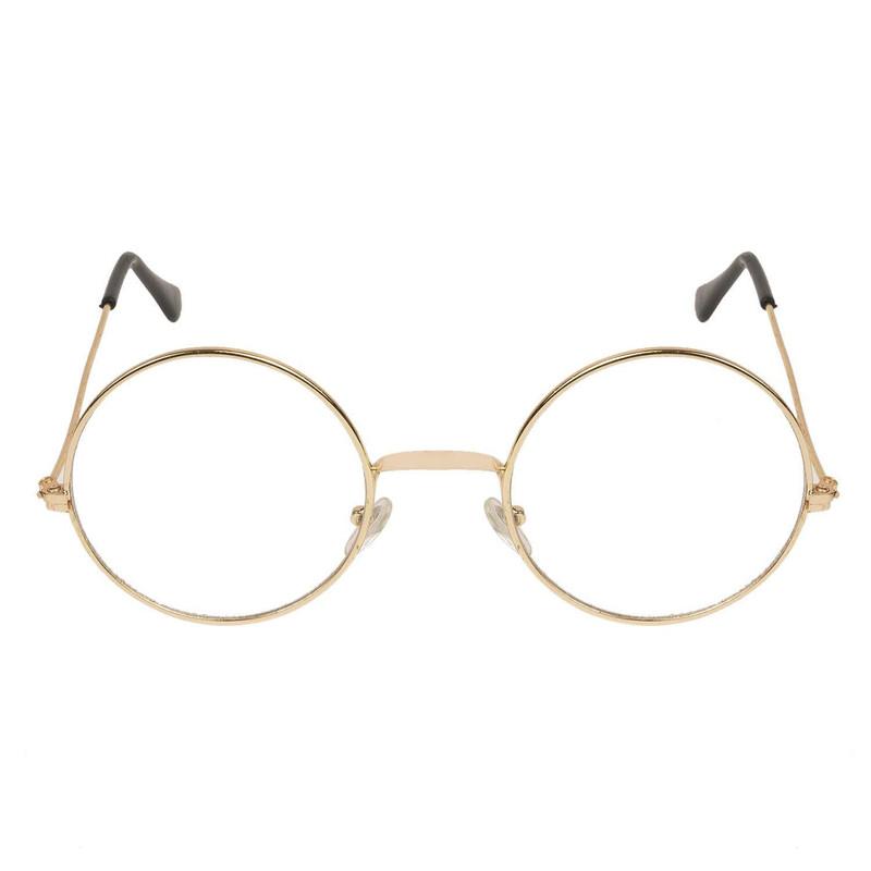 Unisex Clear Golden Round Sunglass