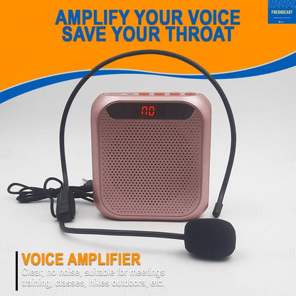 Portable Voice Amplifier Rechargeable Via USB With Wired Microphone Headset