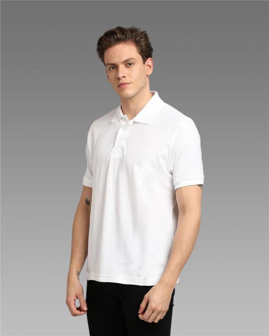 Matte Solid Half Sleeves Men's Polo T-Shirt Men
