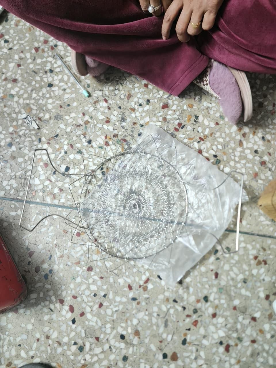 Multifunctional Frying Pan Basket Stainless Steel Folding Strainer