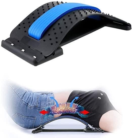 Multi-Level Back Stretcher Posture Corrector Device for Back Pain Relief with Back Support Mate Magic Back Stretching Massage (Blue) Gym & Wellness