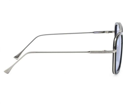 Unisex Blue Silver Retro Square Sunglass Accessories