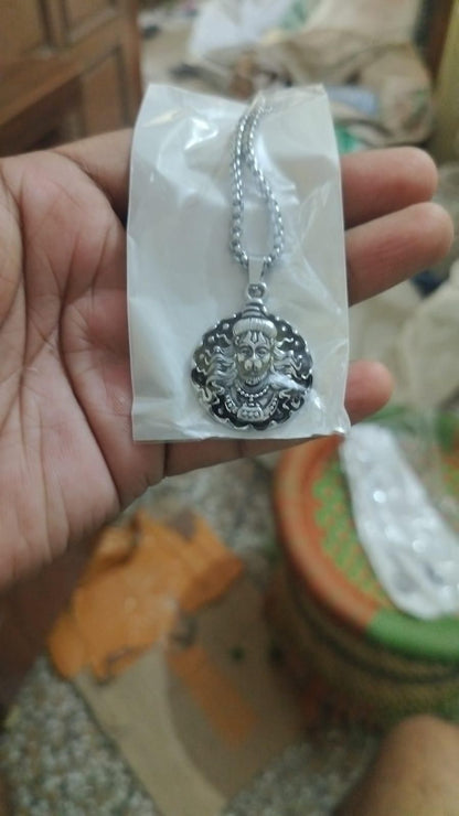 Hanuman Ji Pendant Oxodaised Silver Chain Jewellery